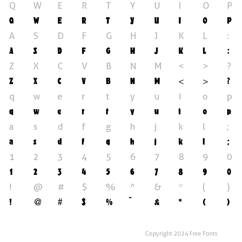 Character Map of FanticDB Normal