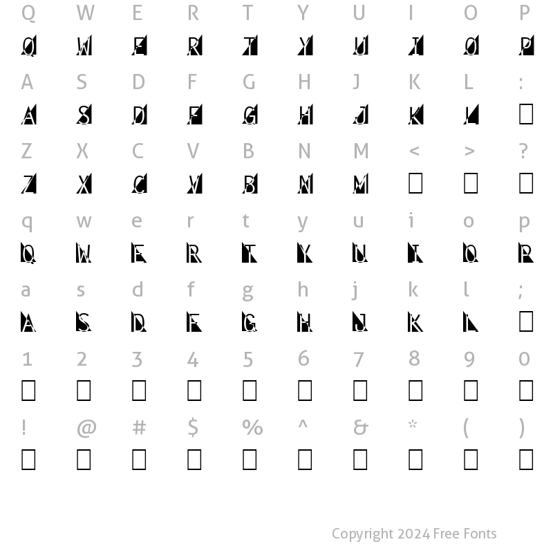 Character Map of Fantomet 1 Normal