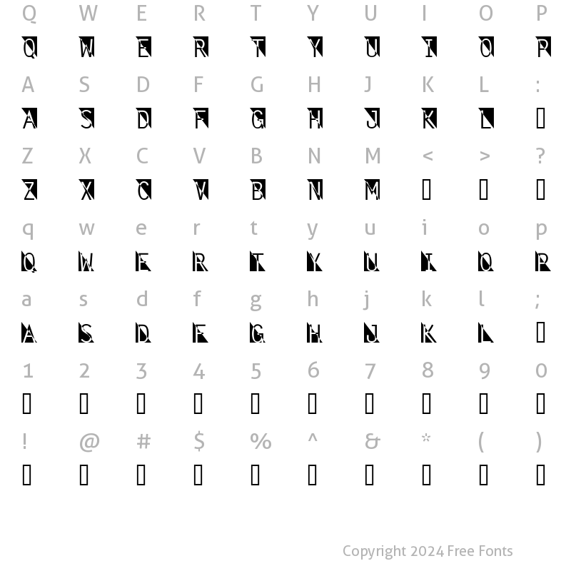 Character Map of Fantomet Regular