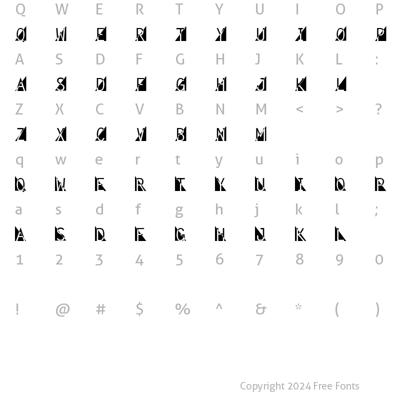 Character Map of Fantomet1 Regular