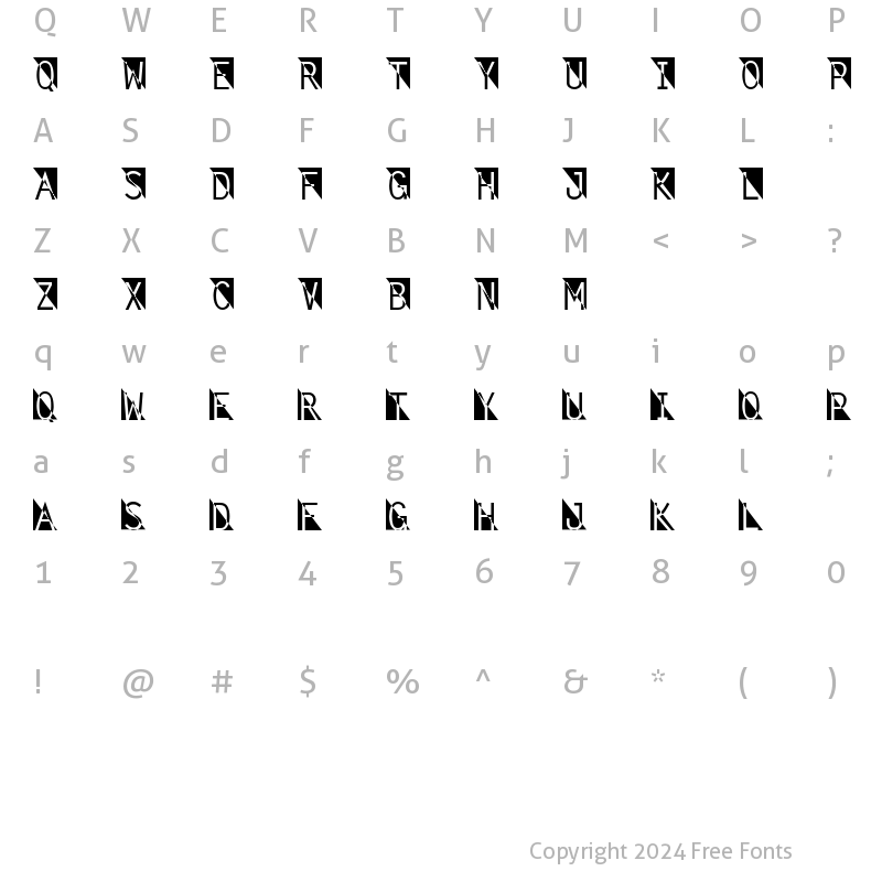 Character Map of Fantomet2 Regular