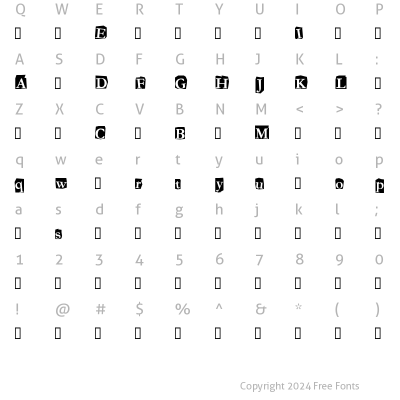 Character Map of FanzineTrial Regular