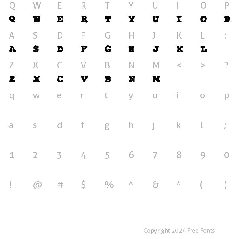 Character Map of Far Away, So Close Bold