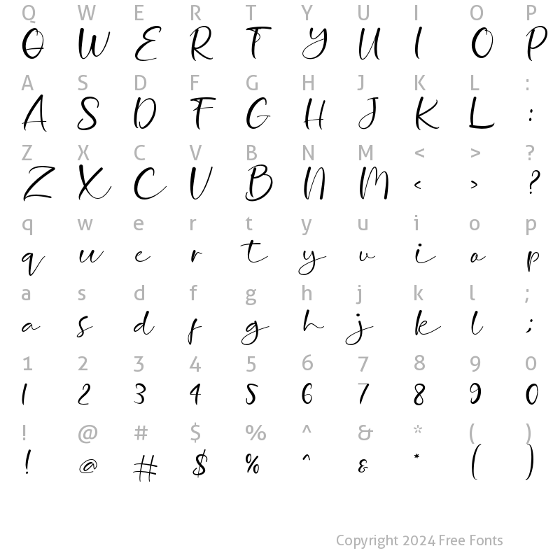 Character Map of Faraday Regular