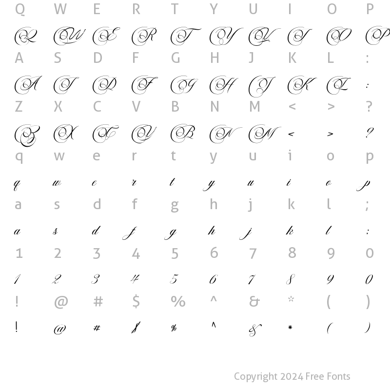 Character Map of Faradila Regular