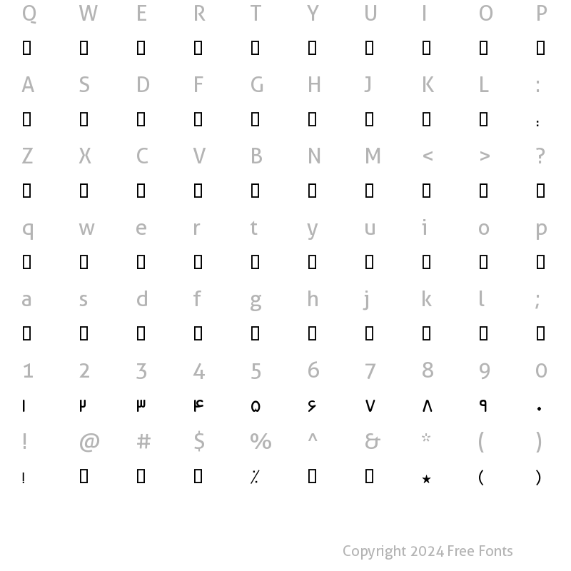 Character Map of Far.Aman Regular