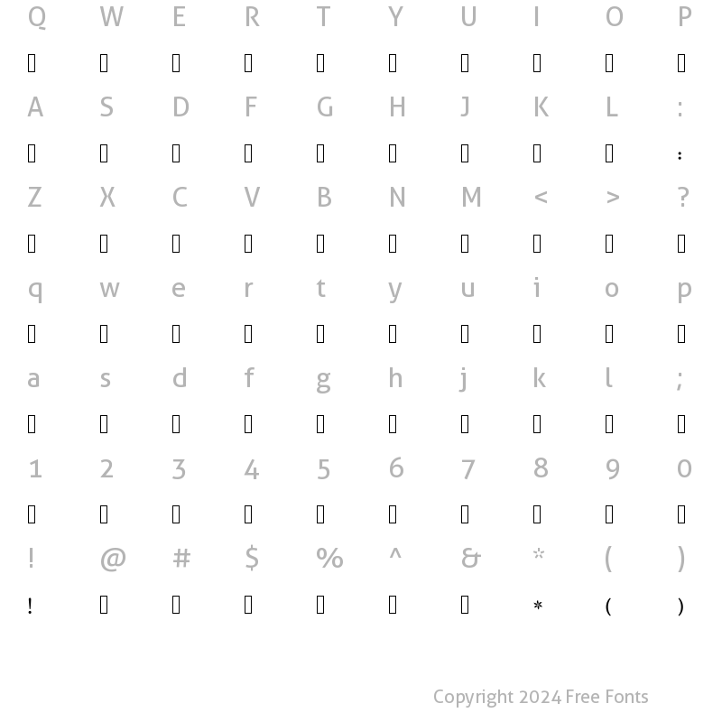 Character Map of Farbod Regular