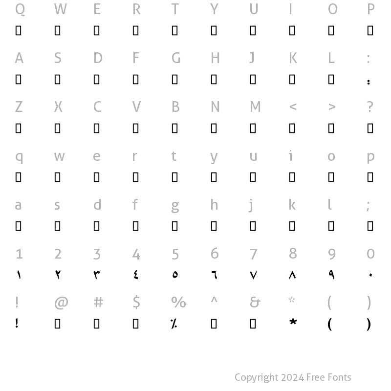 Character Map of Far.Casablanca Regular