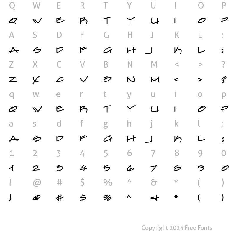 Character Map of Farfel ICG Felt Tip Regular