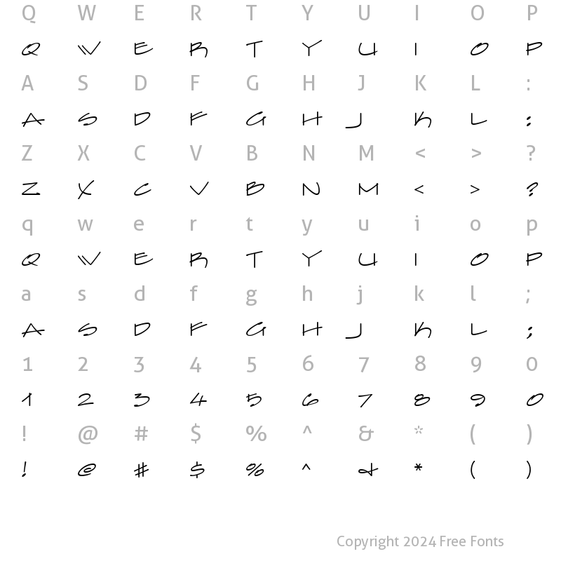 Character Map of Farfel ICG Pencil Regular