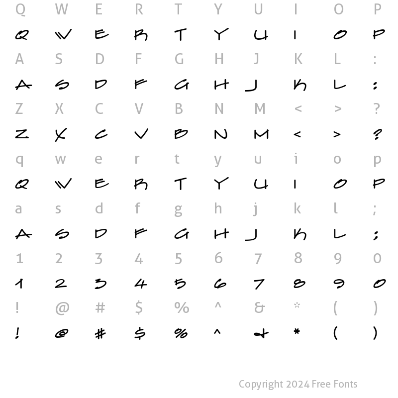 Character Map of FarfelICG FeltTip