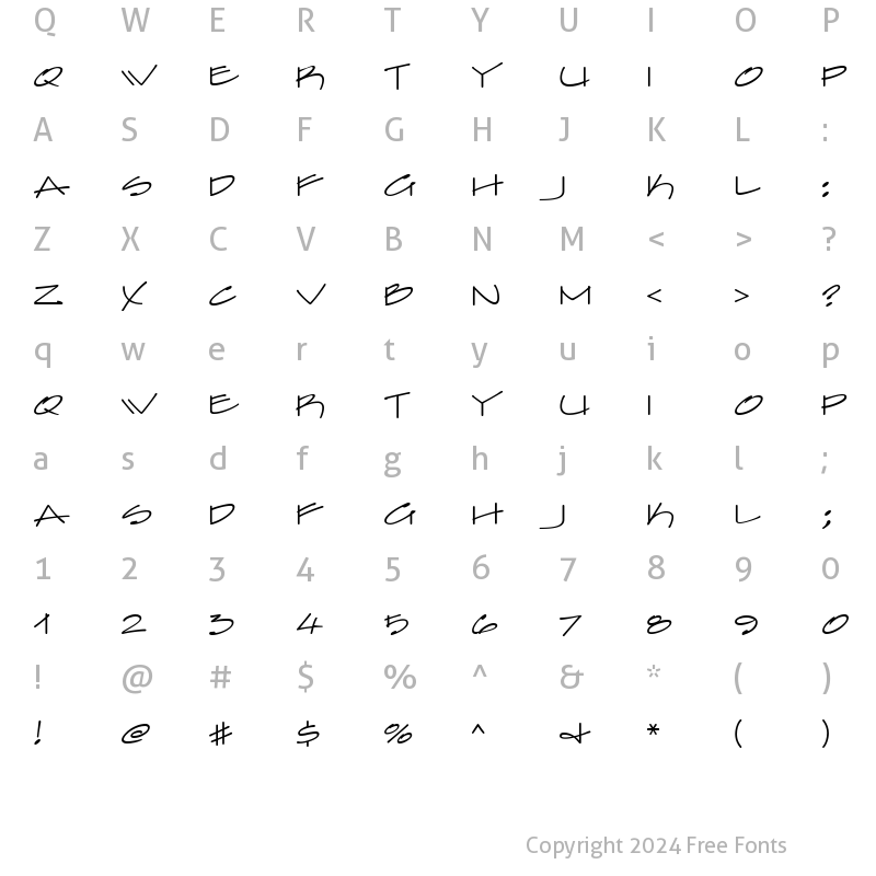 Character Map of FarfelICG Pencil