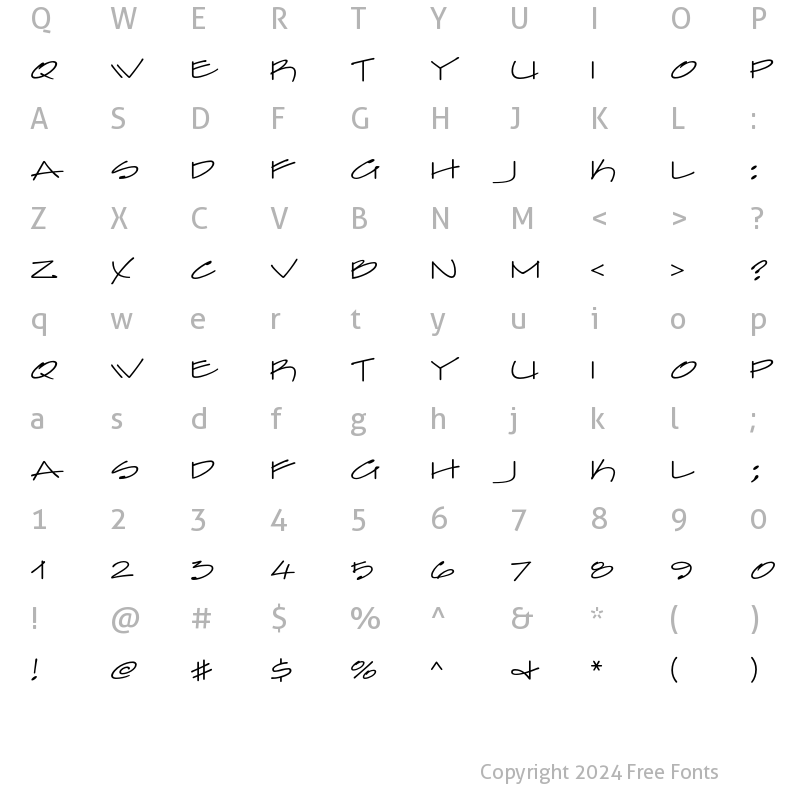 Character Map of FarfelICG Pencil Regular