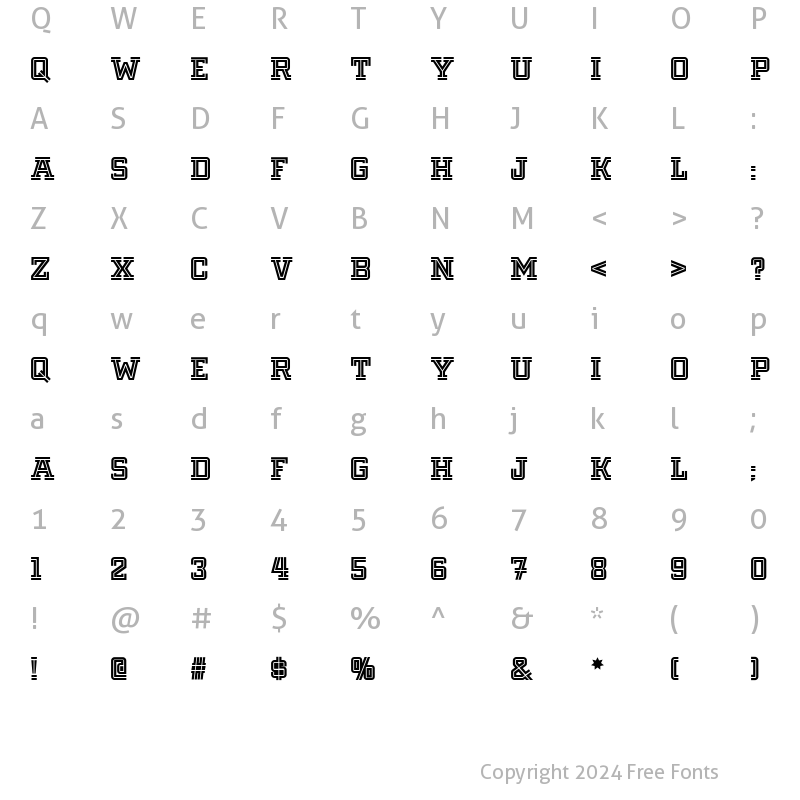 Character Map of Fargo Faro NF Regular