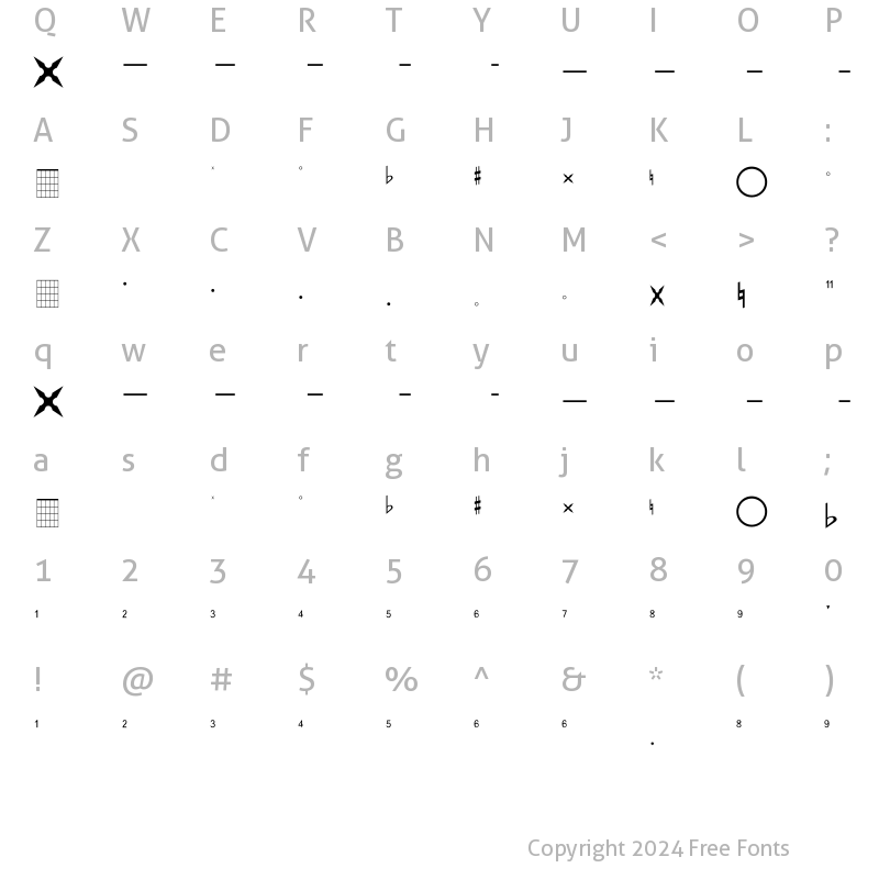 Character Map of FarHat Regular