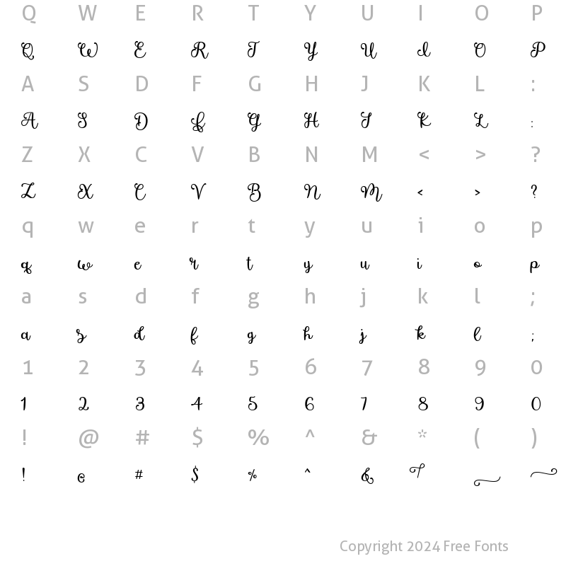 Character Map of Faricka Regular