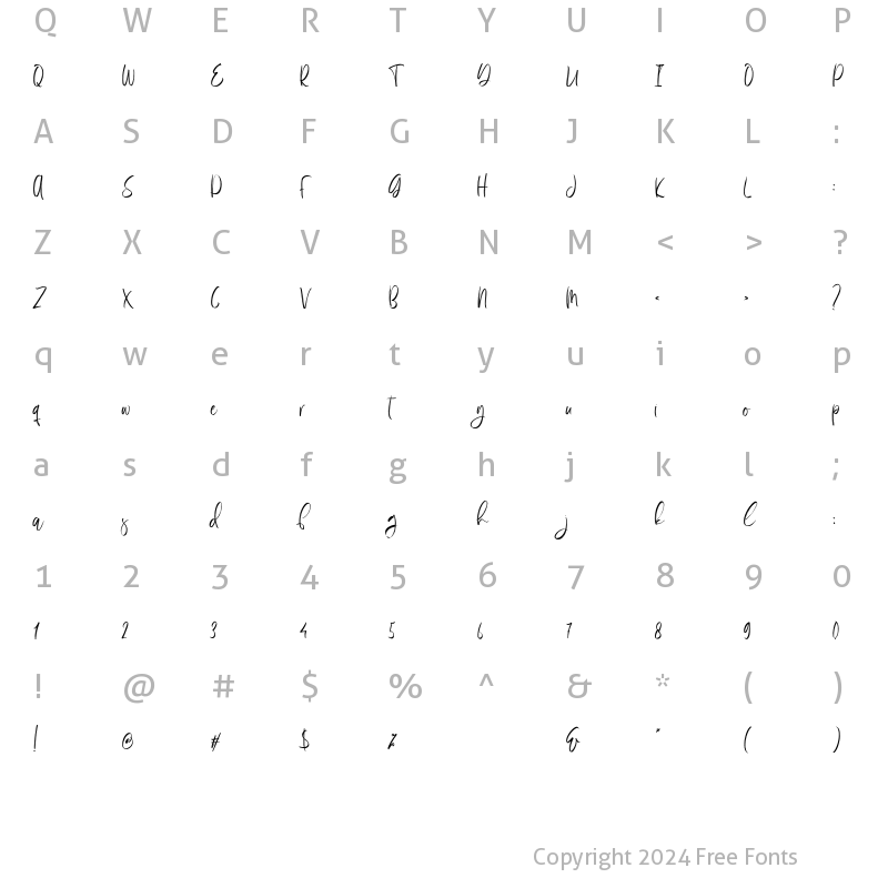 Character Map of Farihmes Regular