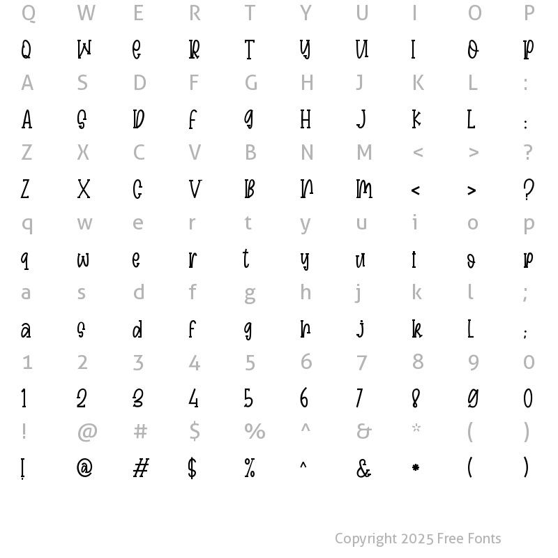 Character Map of Farm Bluster Regular