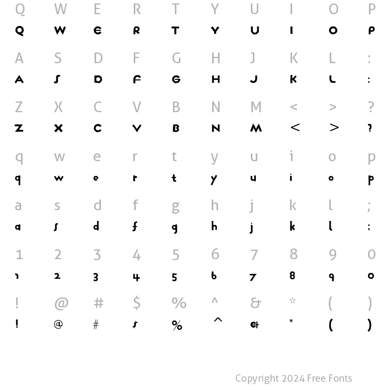 Character Map of Farmhaus ITC Std Regular