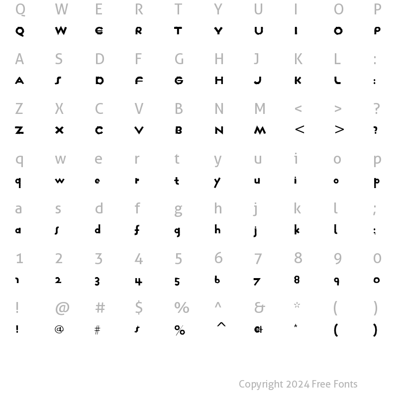 Character Map of FarmhausITC Normal