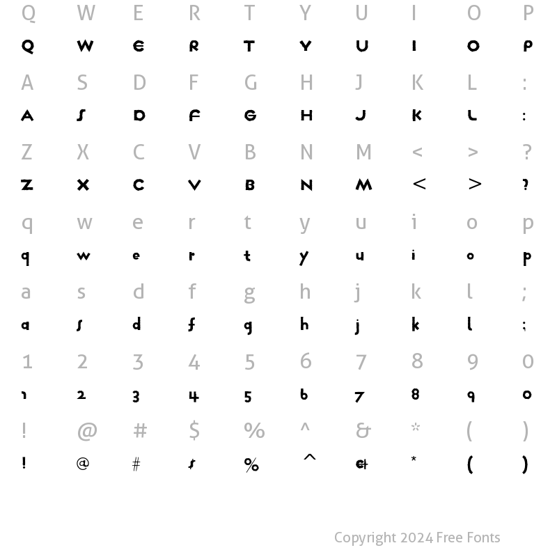 Character Map of FarmhausITC Regular