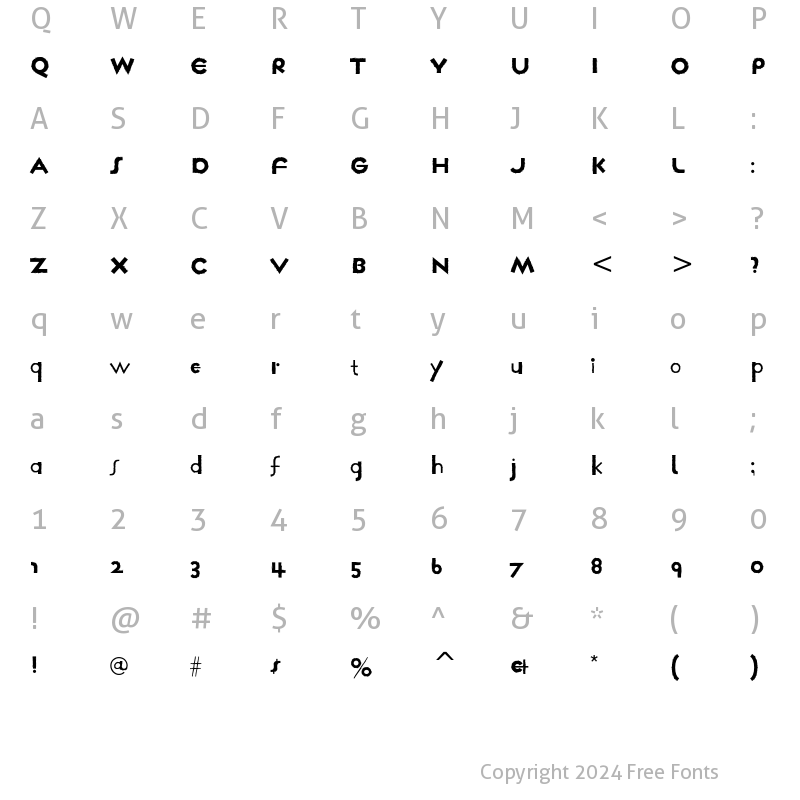 Character Map of FarmhausNotSoITC Regular