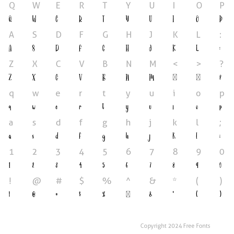 Character Map of FARMHOUSE RECIPE Regular