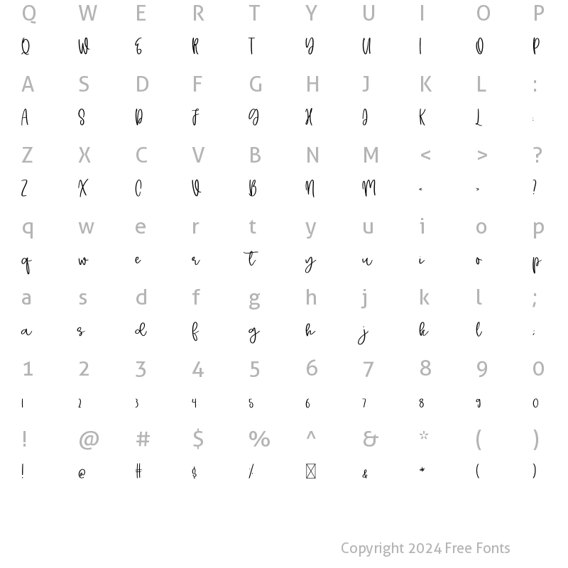 Character Map of Farmhouse Style Regular