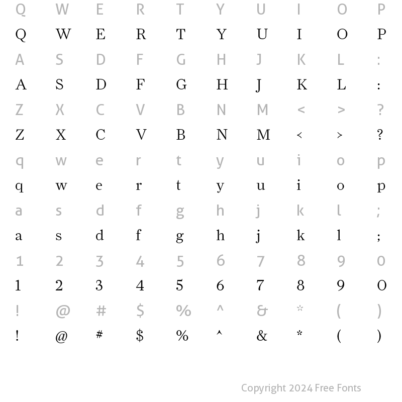 Character Map of FarnhamDisplay-Light Regular