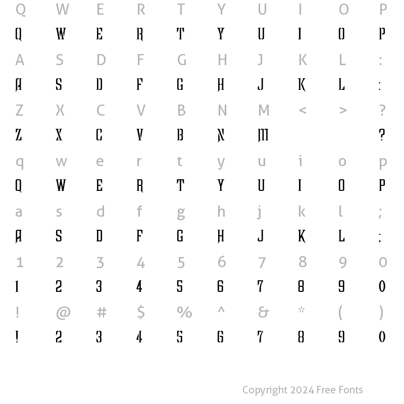 Character Map of Farquharson Regular