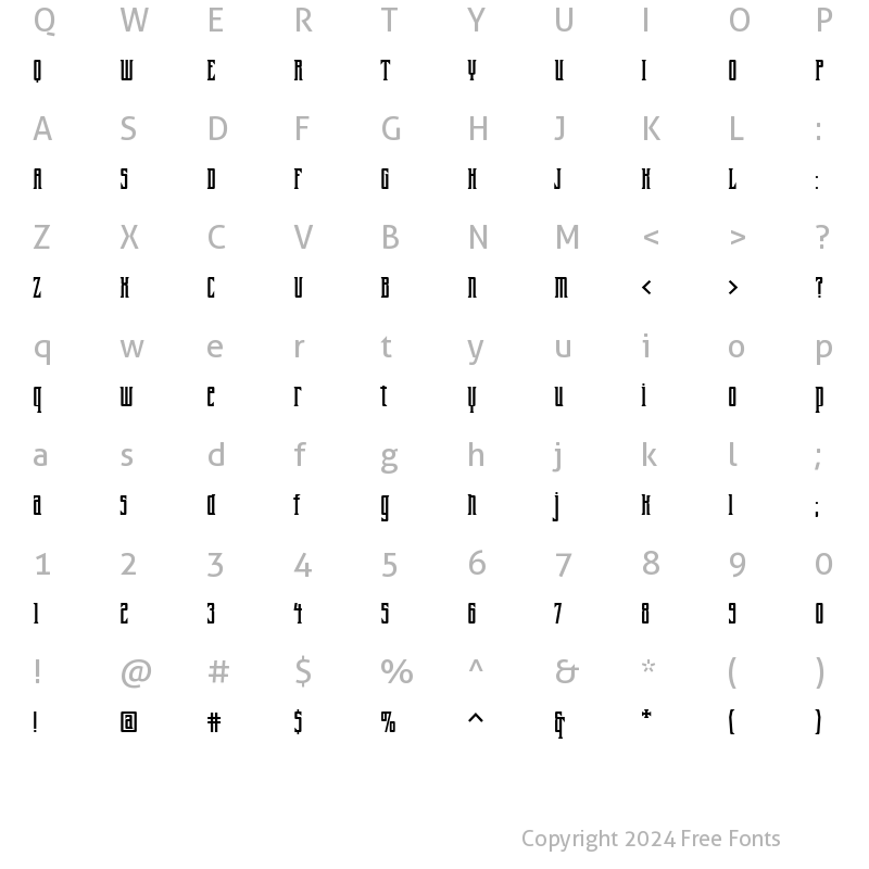 Character Map of Farrier ICG Regular