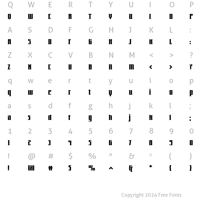 Character Map of FarrierICG Black Regular