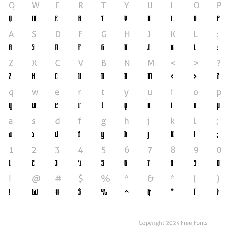 Character Map of FarrierICG Bold