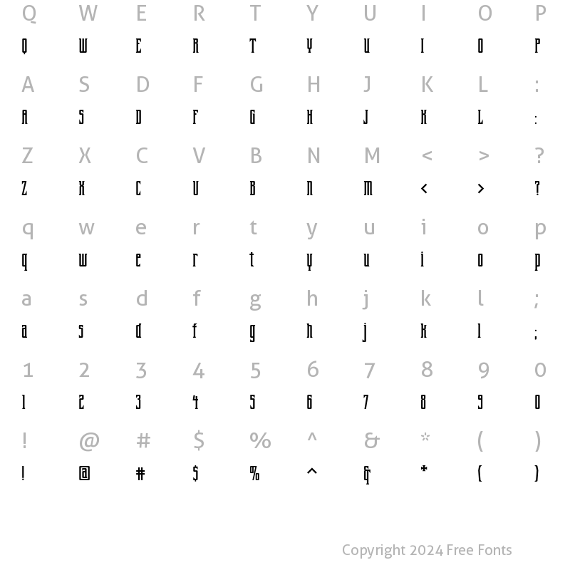 Character Map of FarrierICG Regular