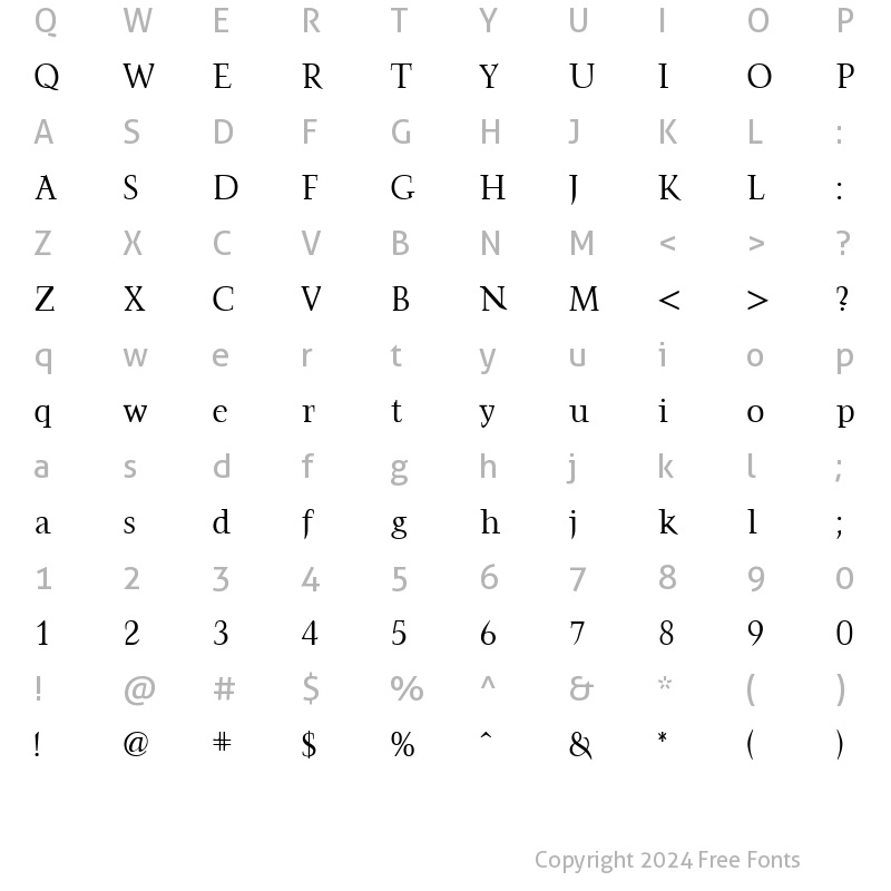 Character Map of Farringdon Regular