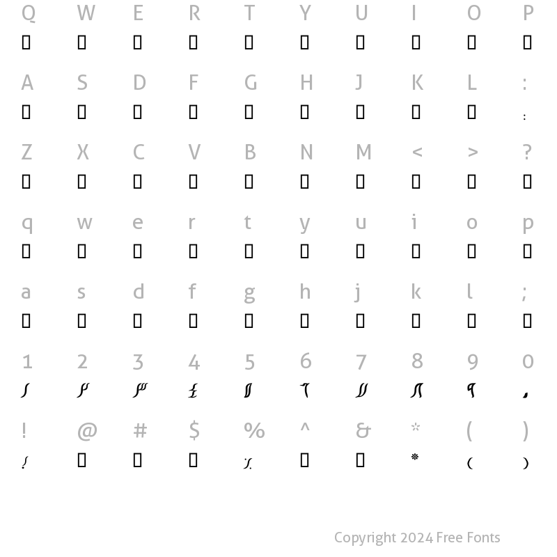 Character Map of Far.Sahra Regular