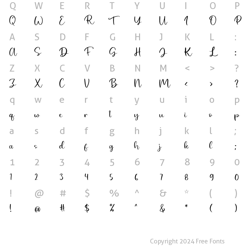 Character Map of Farydi Regular