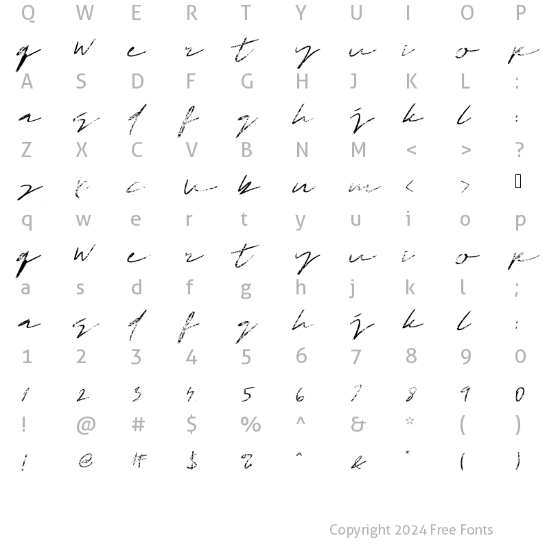 Character Map of Fastfood Brush