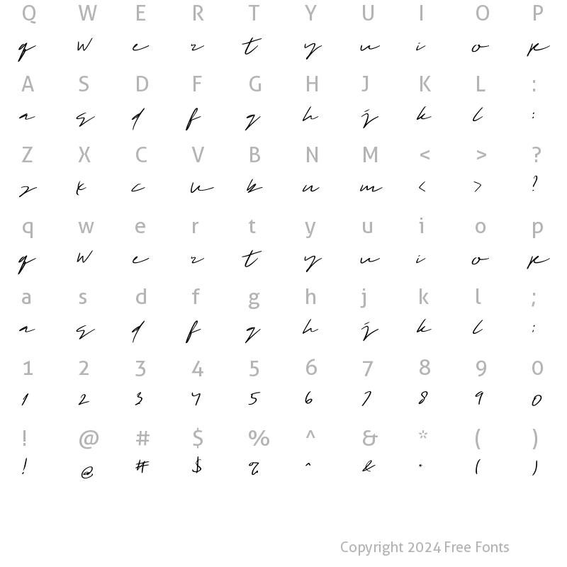 Character Map of Fastfood Regular