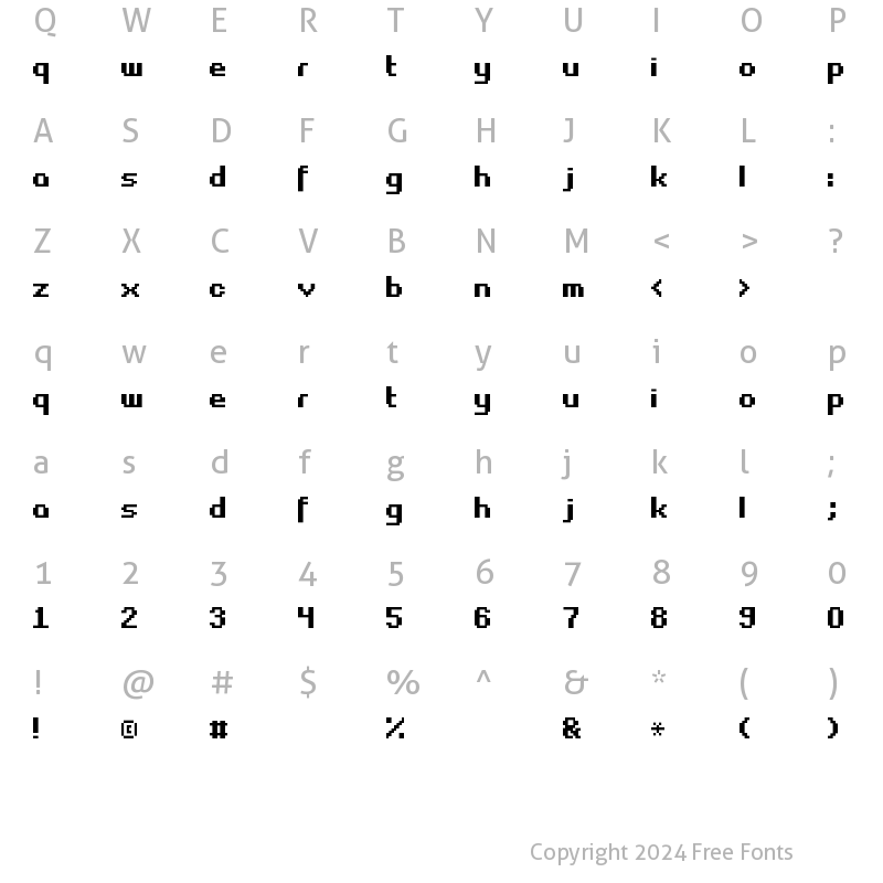 Character Map of Fasttracker II Fasttracker II