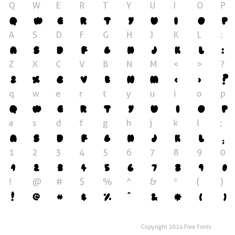 Character Map of fat ass filled Regular