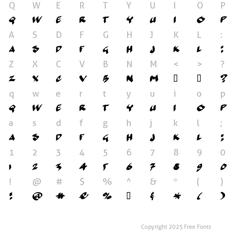 Character Map of fatBill Regular