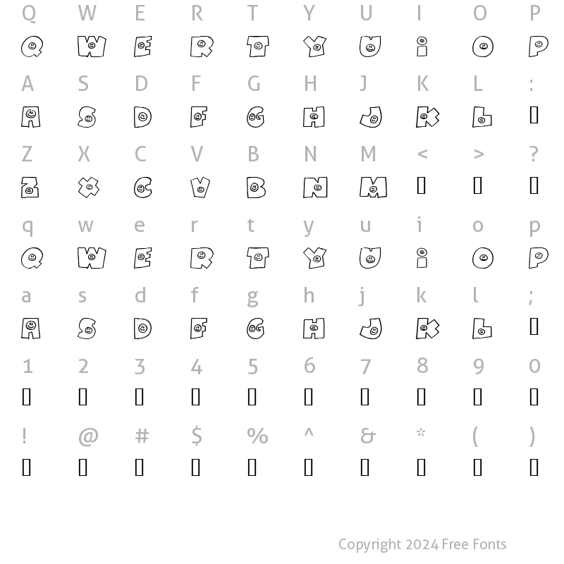 Character Map of FatBoySmiles Regular