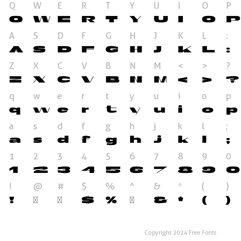 Character Map of Fathead Black