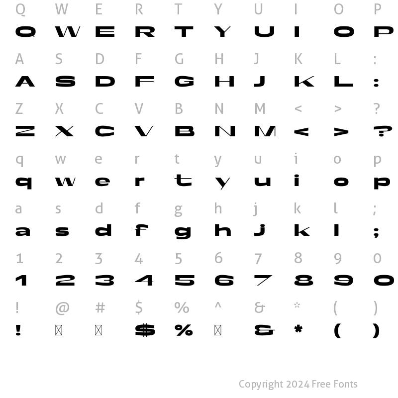 Character Map of Fathead Bold