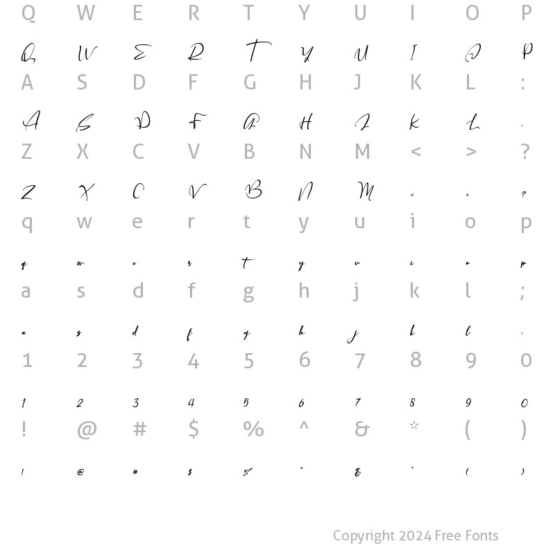 Character Map of Father Christmas Italic