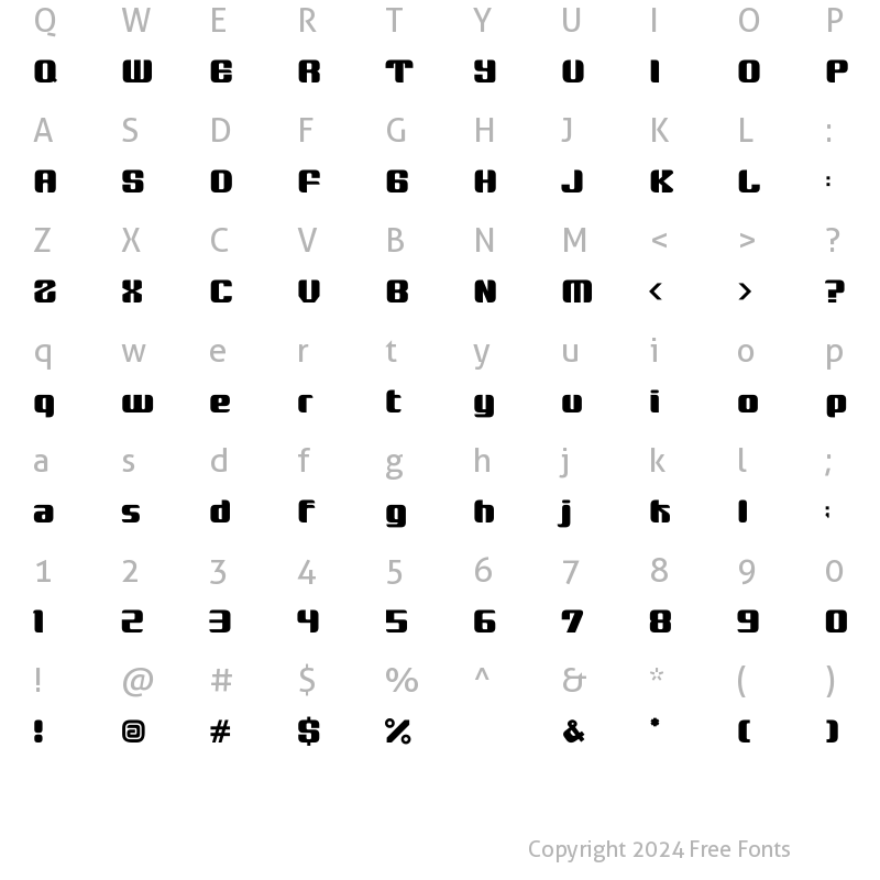 Character Map of fatkids Regular