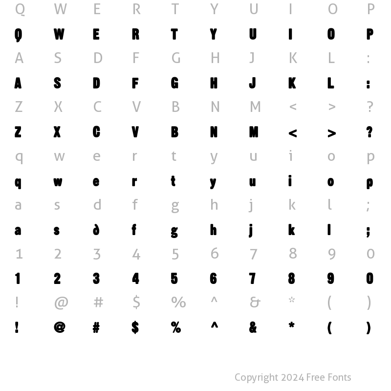 Character Map of Fatso Regular