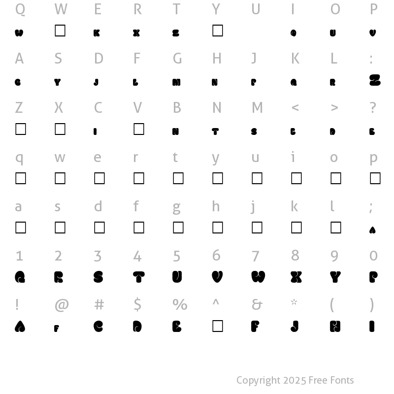 Character Map of FATSOcaps Regular