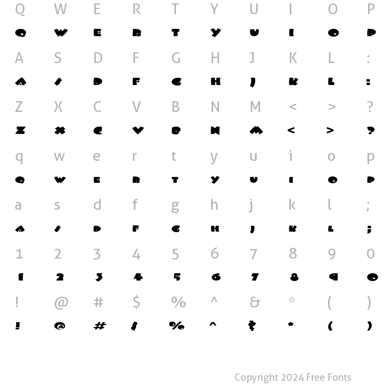 Character Map of FatsoExtended Regular